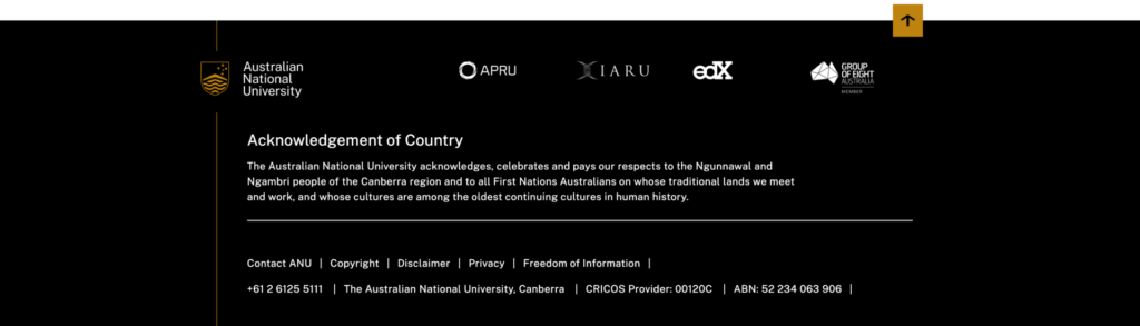 Source: ANU Footer: Acknowledgement of country example.